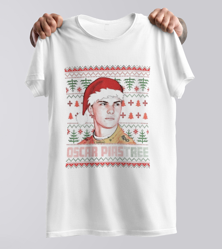 Oscar Piastree Santa Hat Merry Christmas T-Shirt