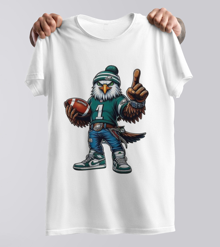 Philadelphia Eagles Mascot Number 1 Football Fan Gear T-Shirt