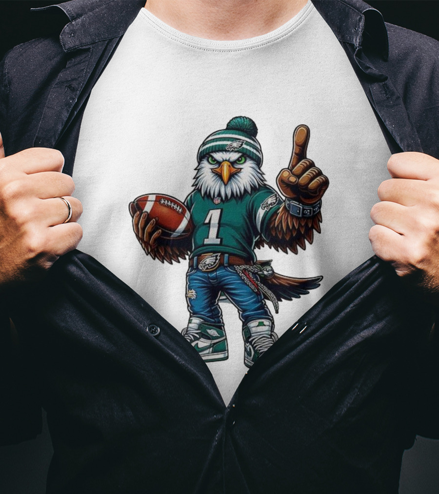 Philadelphia Eagles Mascot Number 1 Football Fan Gear T-Shirt