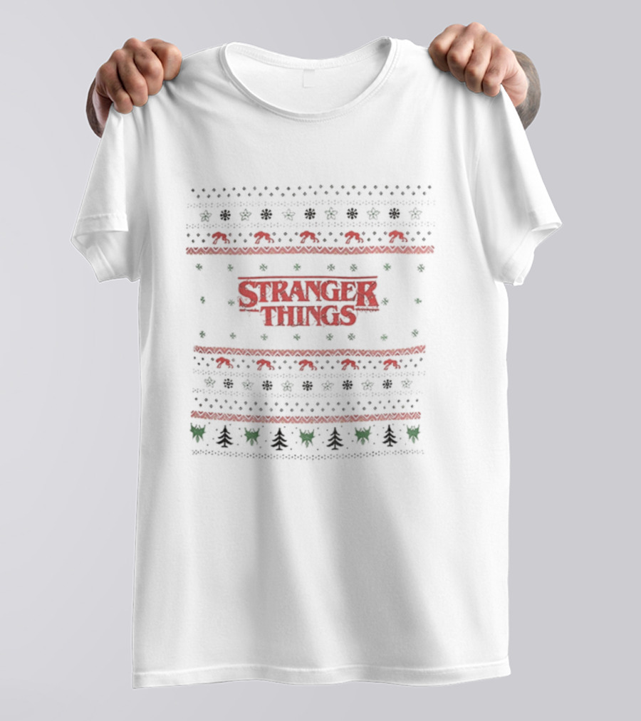 Stranger Things Demogorgon Ugly Christmas Sweater Holiday Party T-Shirt