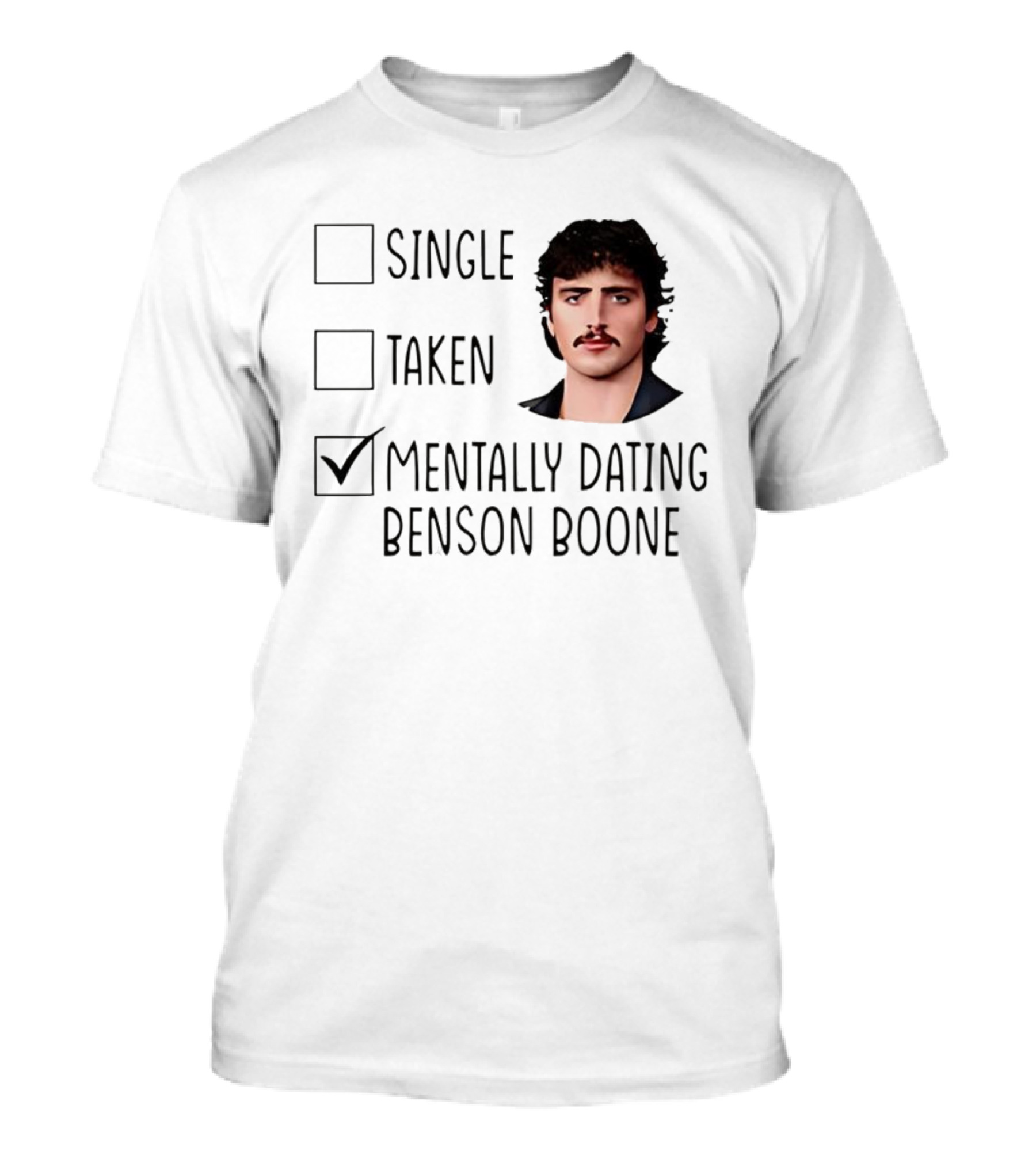 Single Taken Mentally Dating Benson Boone Check Mark T-Shirt