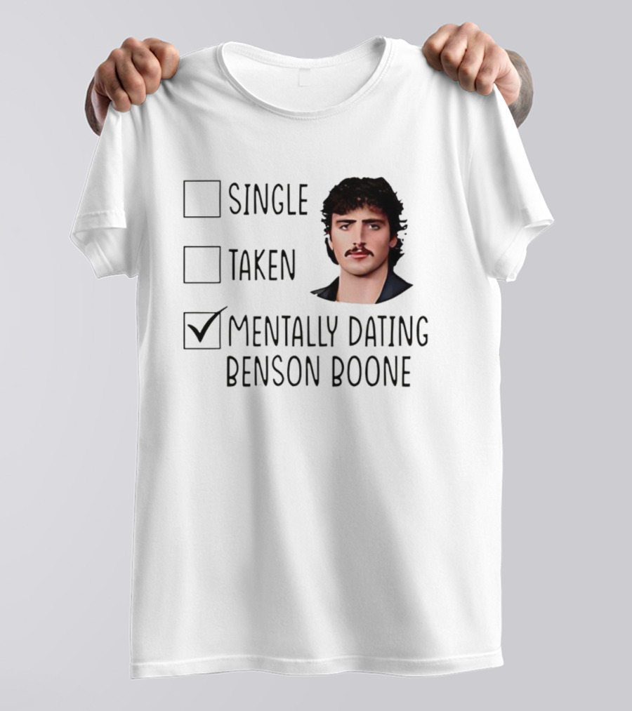 Single Taken Mentally Dating Benson Boone Check Mark T-Shirt