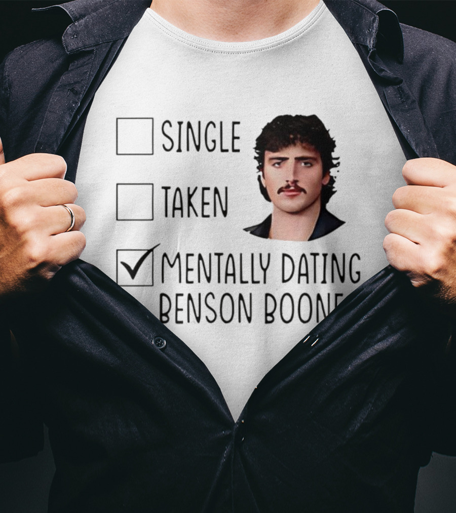 Single Taken Mentally Dating Benson Boone Check Mark T-Shirt