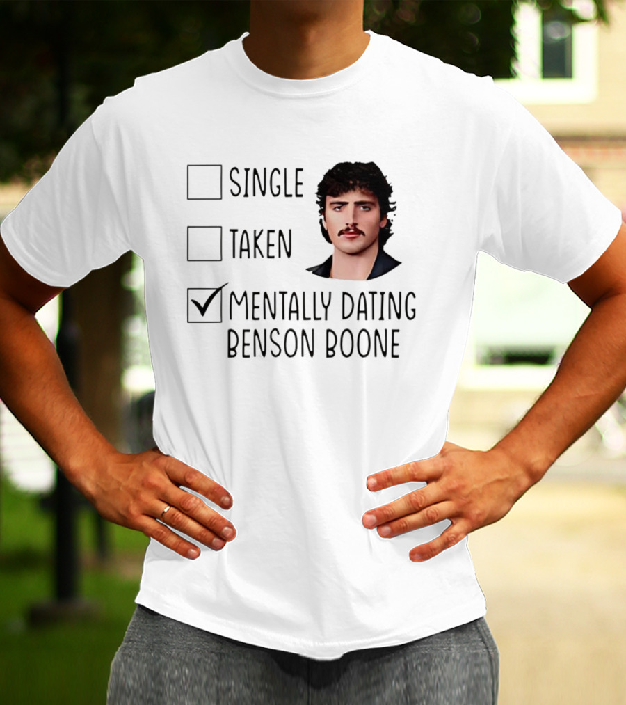 Single Taken Mentally Dating Benson Boone Check Mark T-Shirt