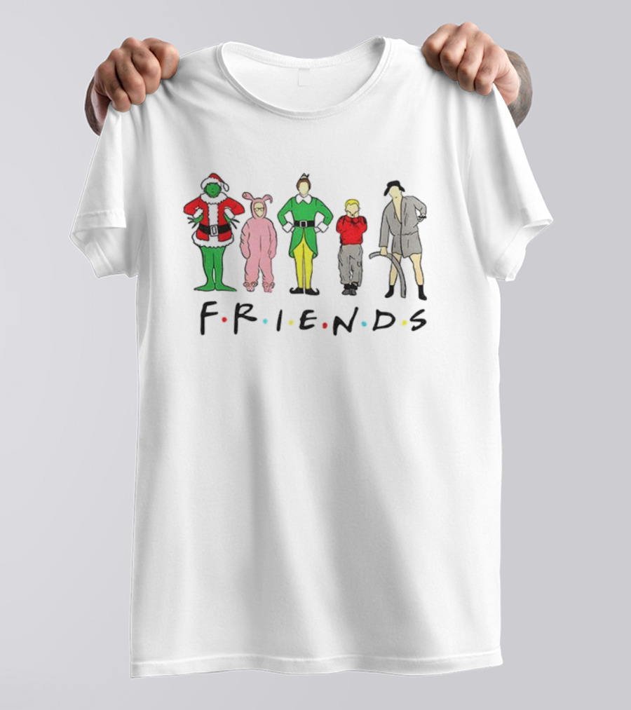 The Grinch Ralphie Buddy Kevin Clark Friends Christmas Characters Crossover T-Shirt