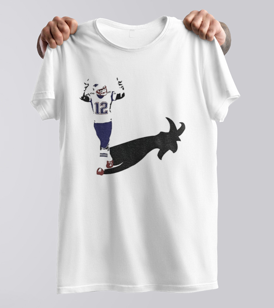 Tom Brady Tampa Bay Buccaneers 2025 The Goat Shadow Football 12 T-Shirt