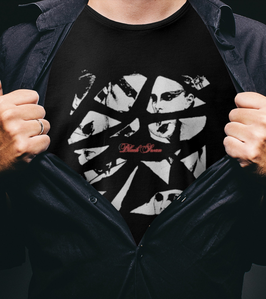 Black Swan Shattered Faces Fragments T-Shirt