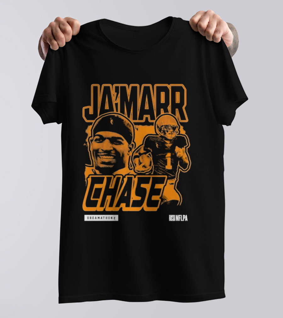 Ja'Marr Chase Football Star Player Illustration T-Shirt