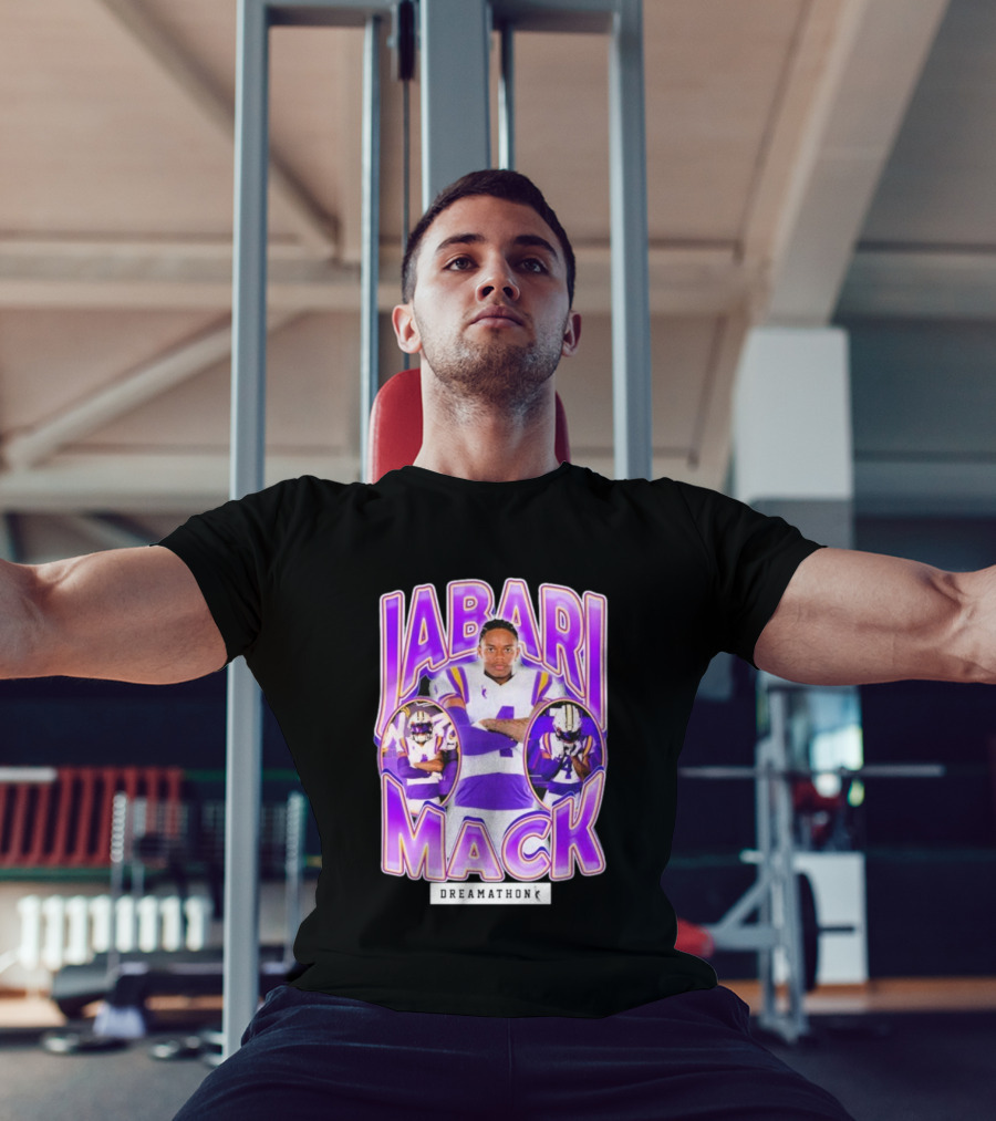 Jabari Mack Purple And White Dreamathon Football LSU Tigers T-Shirt