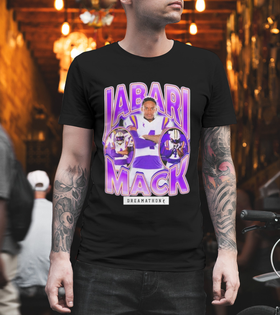 Jabari Mack Purple And White Dreamathon Football LSU Tigers T-Shirt