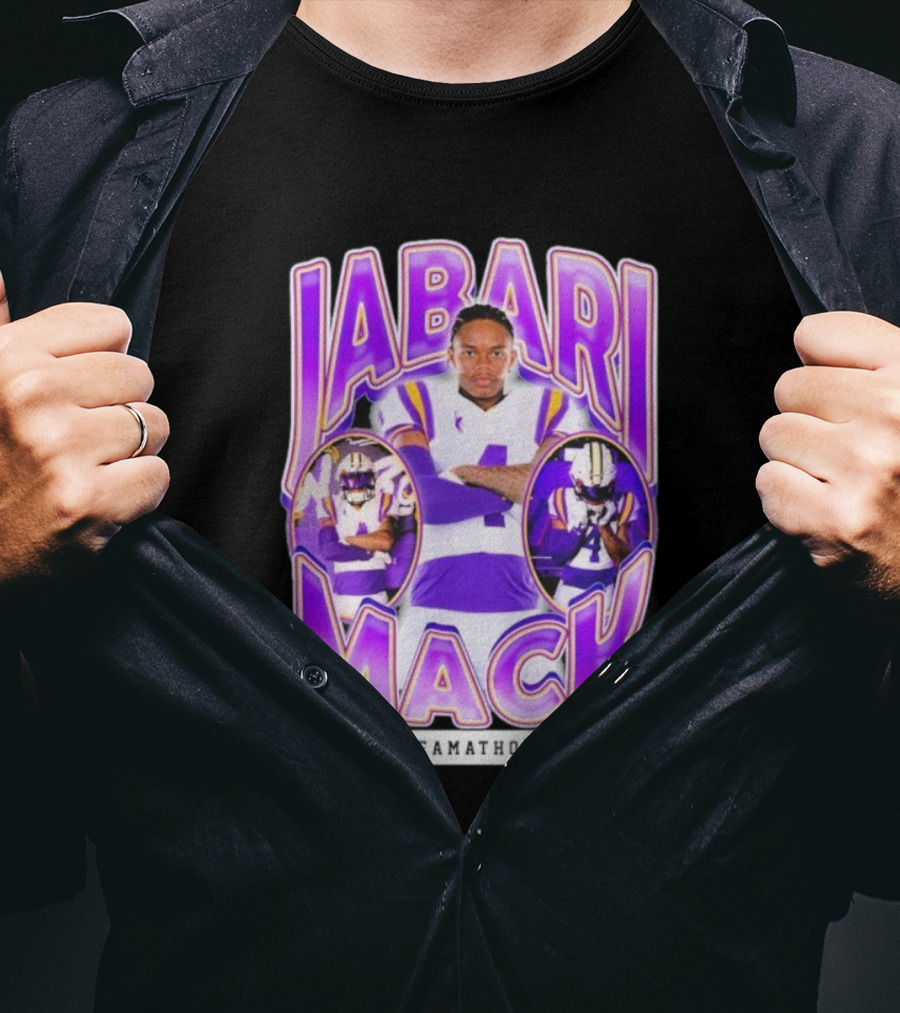 Jabari Mack Purple And White Dreamathon Football LSU Tigers T-Shirt
