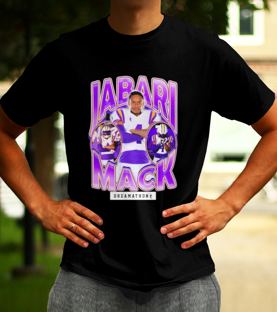 Jabari Mack Purple And White Dreamathon Football LSU Tigers T-Shirt