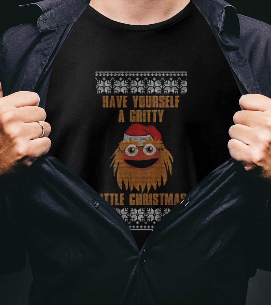 Have Yourself A Gritty Little Christmas Philadelphia Flyers Hockey T-Shirt