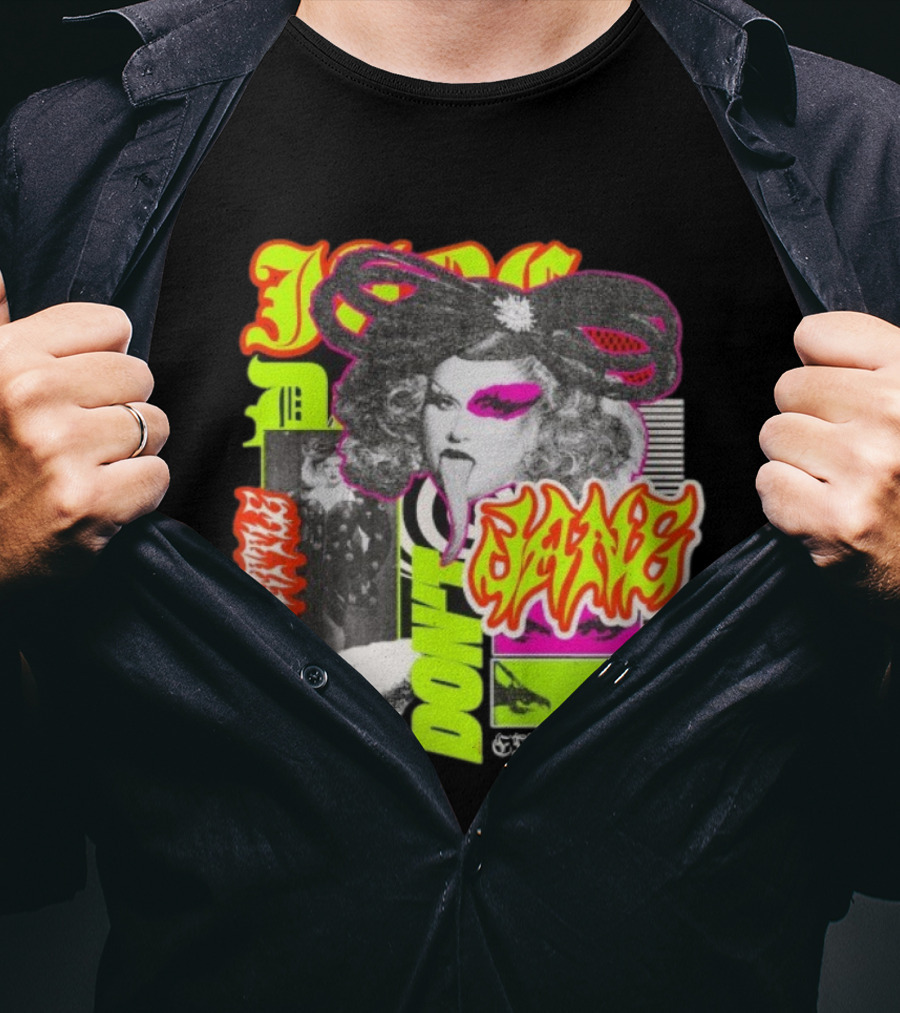 Jane Don't Glam Punk Retro Vibe Colorful Collage T-Shirt