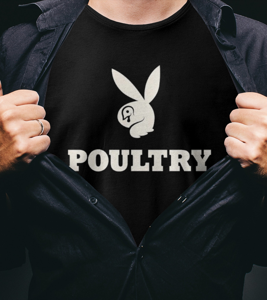 Poultry Playboy Parody Logo T-Shirt