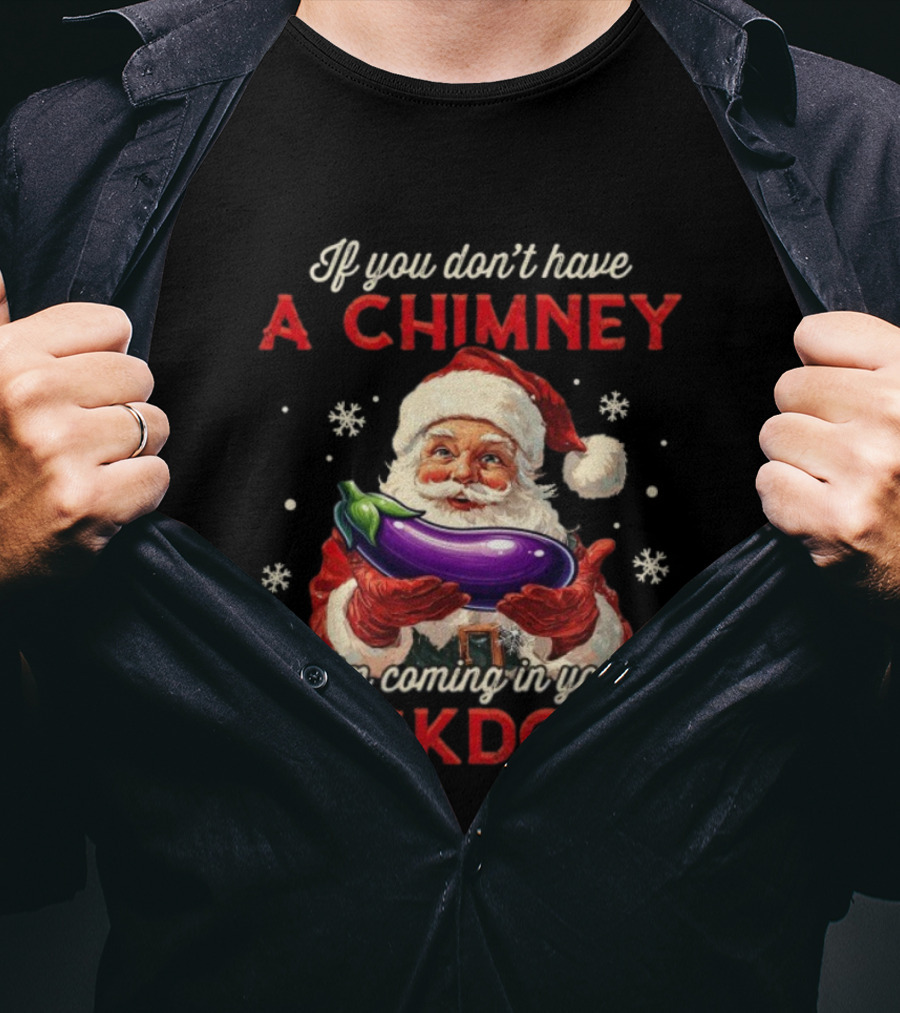 If You Dont Have A Chimney Santa Coming In Your Backdoor Christmas Eggplant T-Shirt