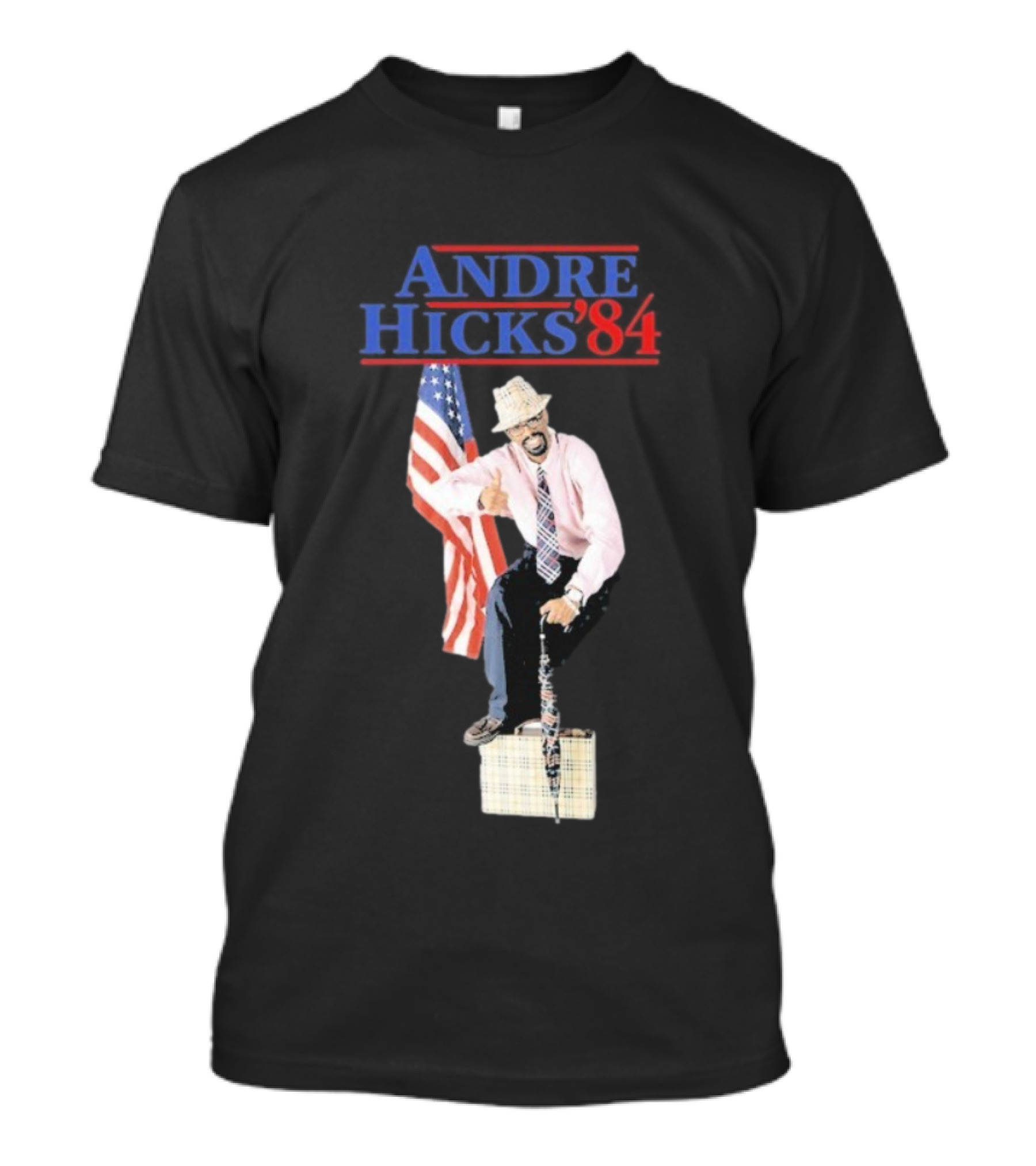 Andre Hicks 1984 American Flag Theme T-Shirt