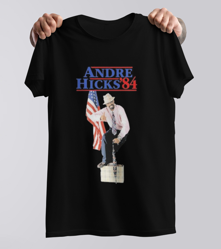 Andre Hicks 1984 American Flag Theme T-Shirt