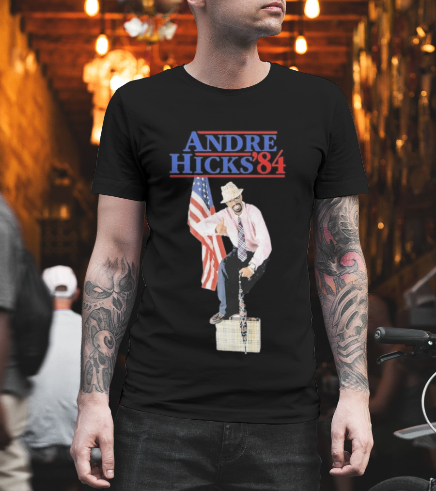 Andre Hicks 1984 American Flag Theme T-Shirt