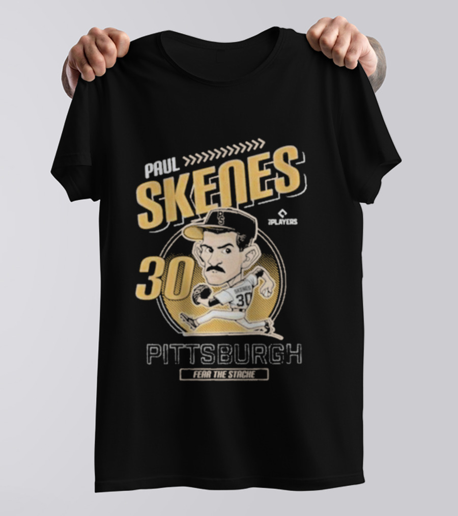 Paul Skenes Fear The Stache Pittsburgh 30 Caricature T-Shirt