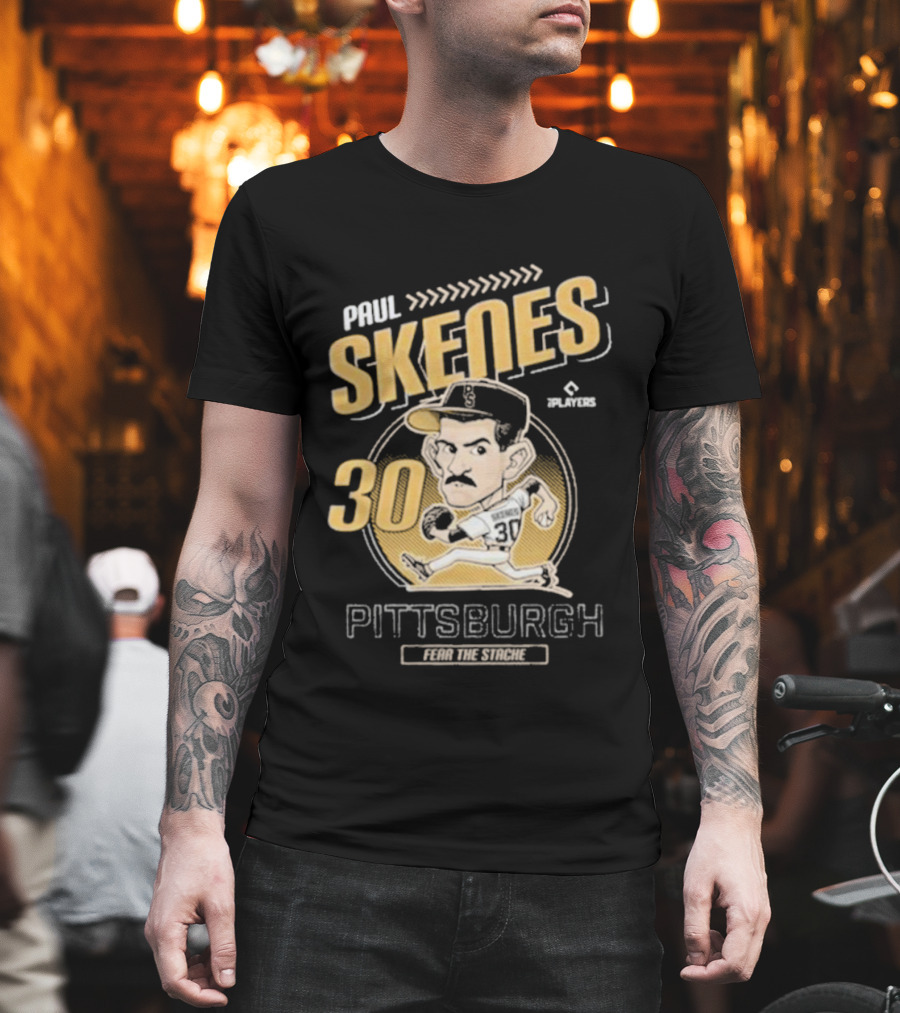 Paul Skenes Fear The Stache Pittsburgh 30 Caricature T-Shirt