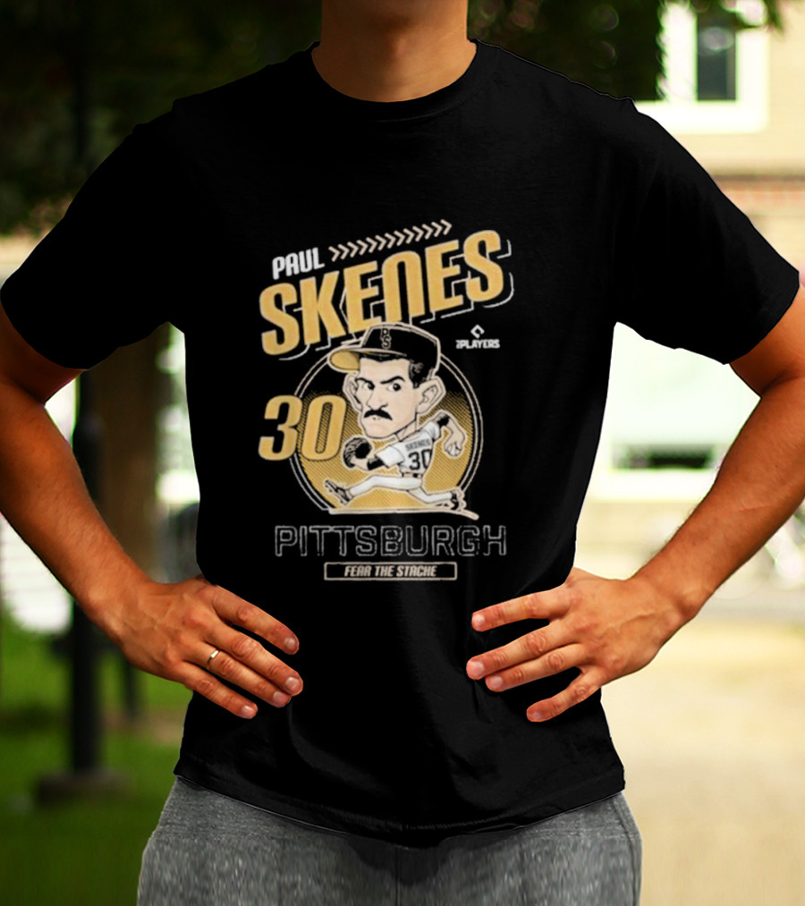 Paul Skenes Fear The Stache Pittsburgh 30 Caricature T-Shirt