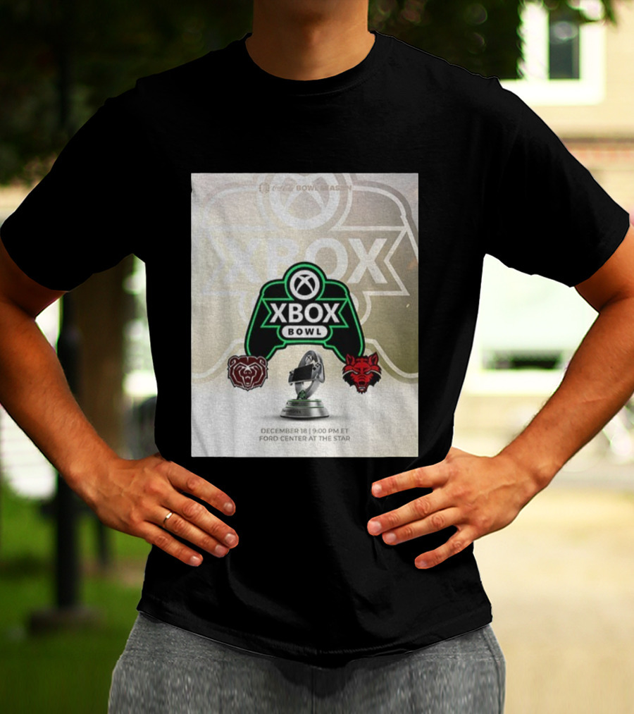 Xbox Bowl Missouri State Bears Vs Arkansas State Red Wolves Football 2025 December 18 Ford Center At The Star T-Shirt