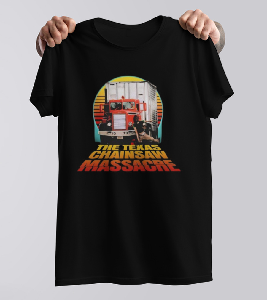 The Texas Chainsaw Massacre Ed Guinn Signature Truck Scene Retro Vintage Style T-Shirt