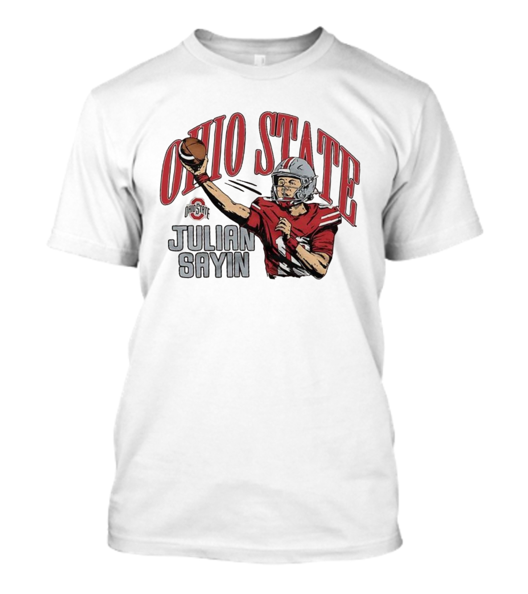 Ohio State Buckeyes Julian Sayin Football Throw Cartoon T-Shirt