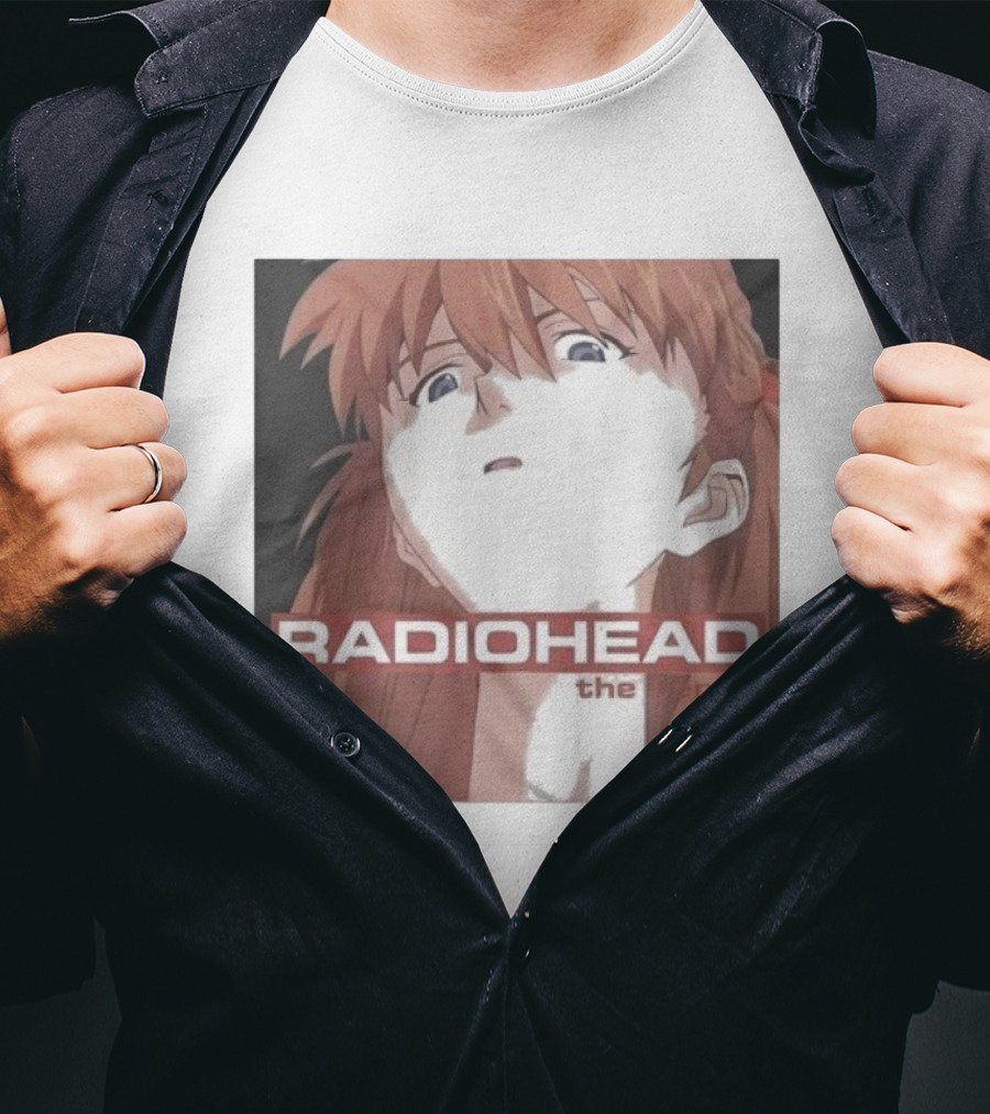 Radiohead The Bends Asuka Langley Soryu Anime Crossover Fan Art T-Shirt