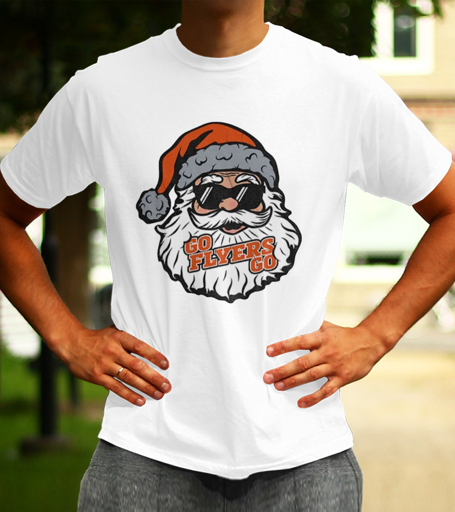 Santa Claus Go Flyers Go Philadelphia Hockey Christmas 2025 T-Shirt