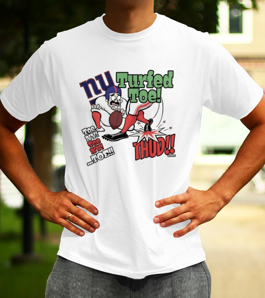 New York Giants Turfed Toe Cartoon NY Thud Football T-Shirt