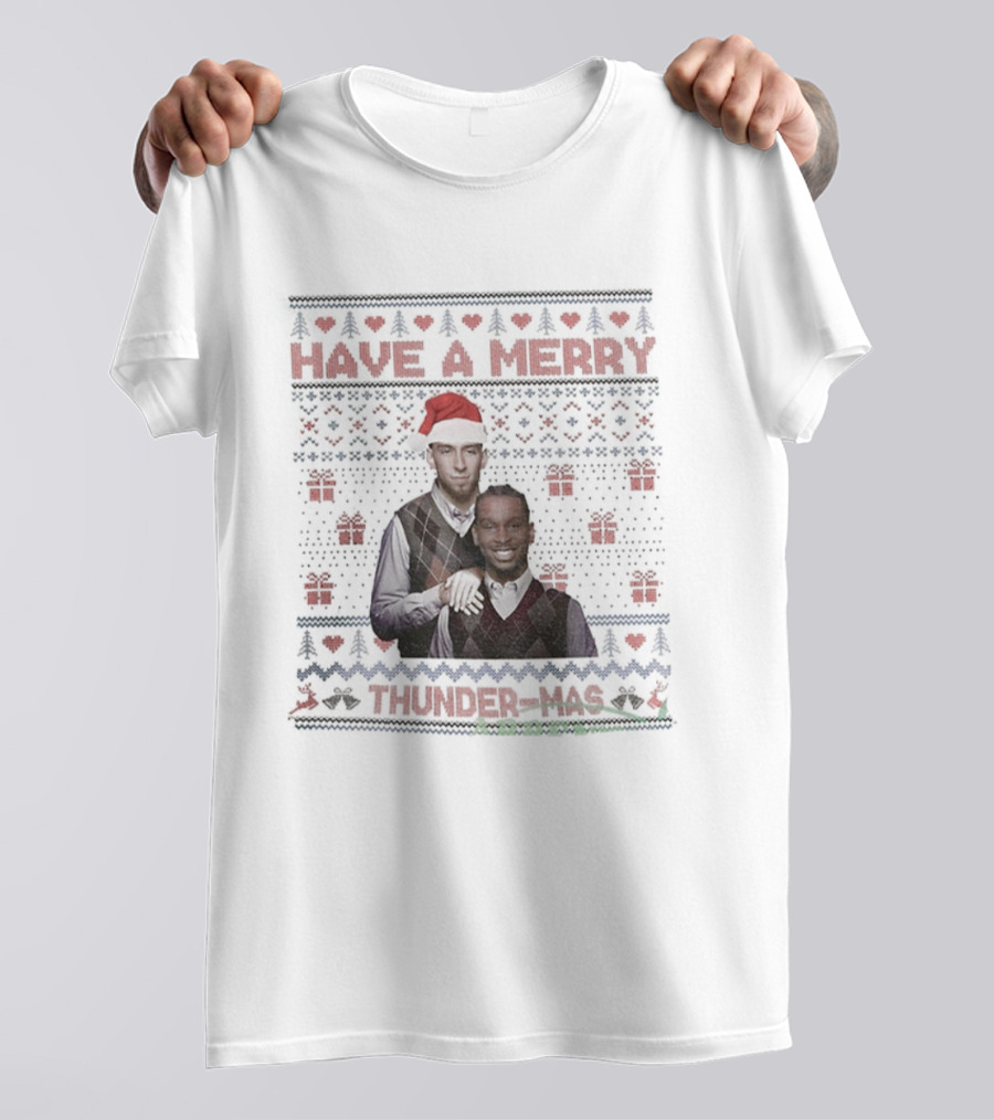 Shaivonte Aician Chet Holmgren Oklahoma City Thunder Merry Thunder Mas Christmas Stepbrothers T-Shirt