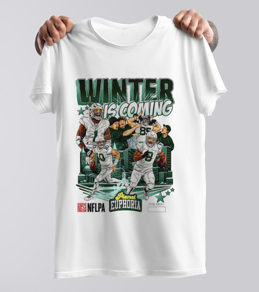 Philadelphia Eagles Winter Is Coming Player Euphoria City Skyline T-Shirt
