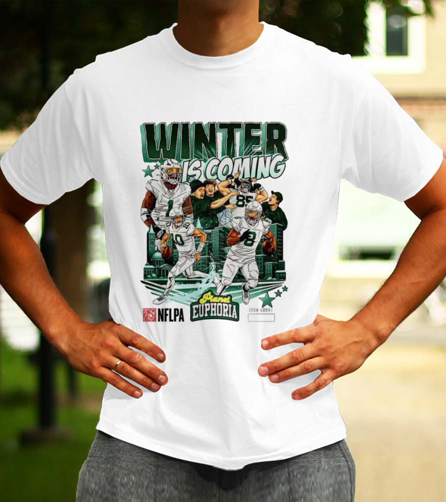 Philadelphia Eagles Winter Is Coming Player Euphoria City Skyline T-Shirt