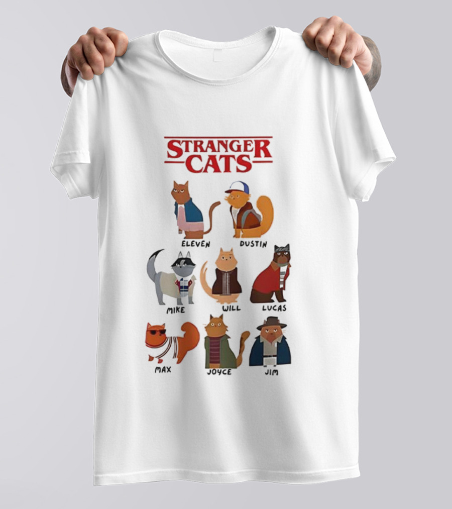Stranger Cats Eleven Dustin Mike Will Lucas Max Joyce Jim T-Shirt