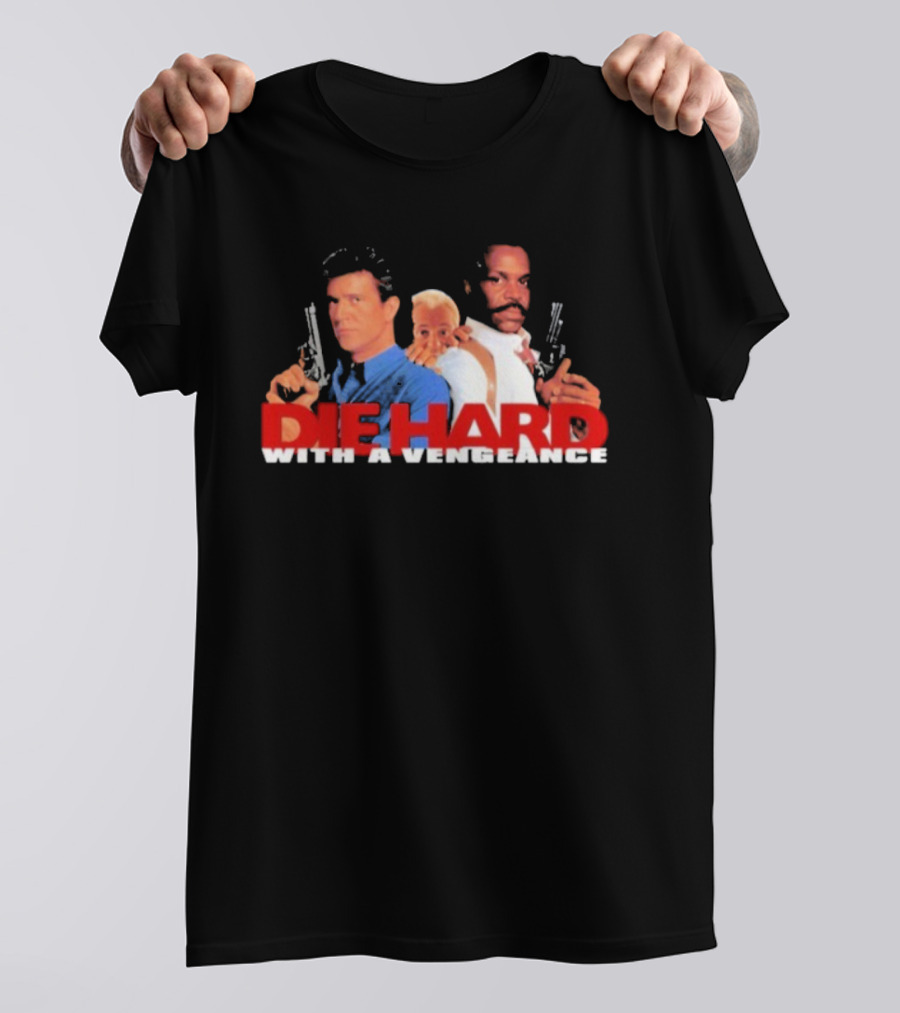 Die Hard With A Vengeance Movie Bruce Willis And Samuel L. Jackson Gun Art T-Shirt