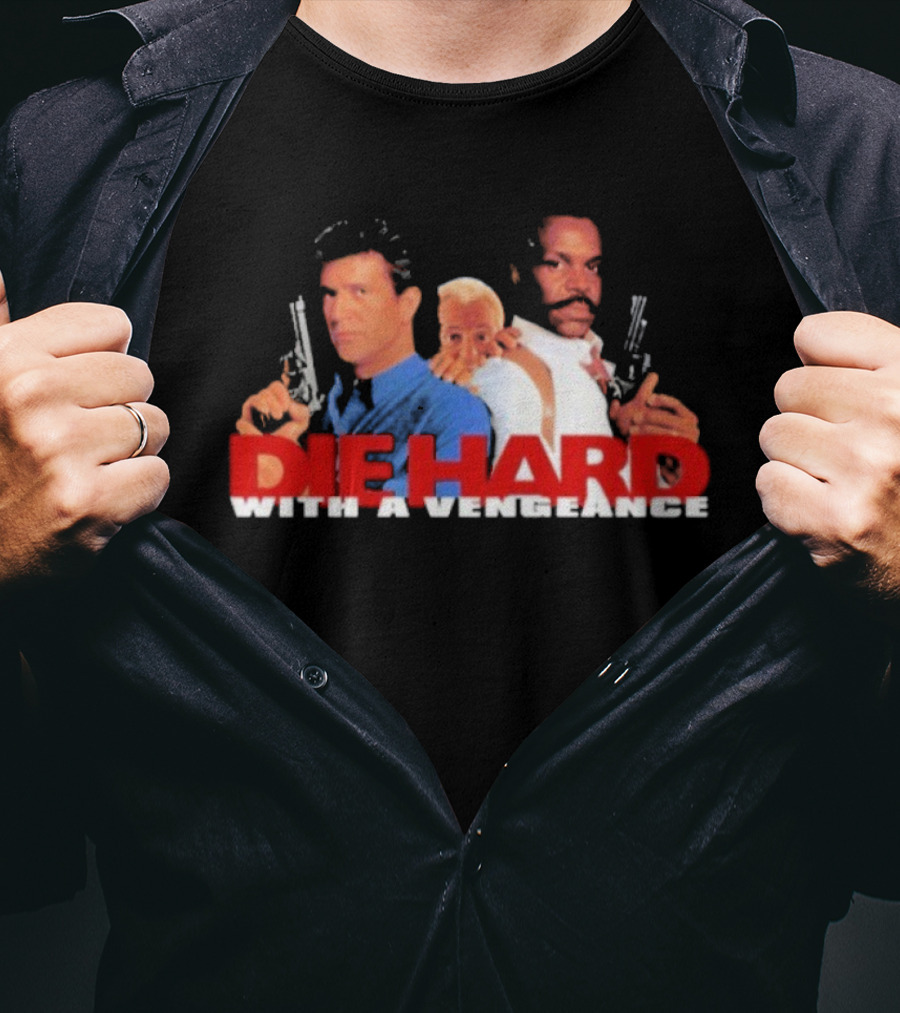 Die Hard With A Vengeance Movie Bruce Willis And Samuel L. Jackson Gun Art T-Shirt
