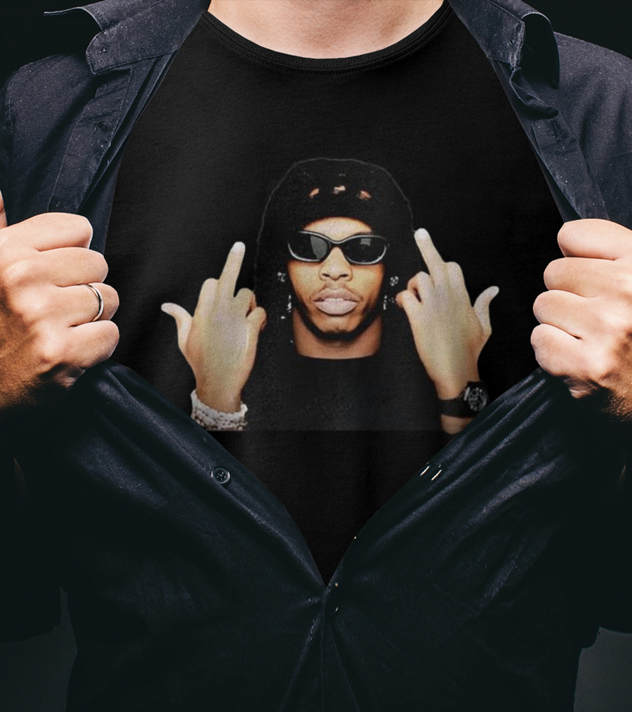 Lil Baby Two Middle Fingers Meme Sunglasses Black Jewelry T-Shirt