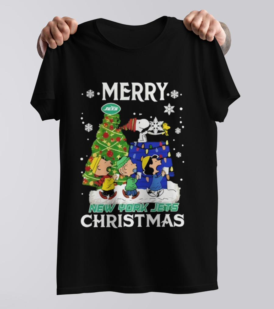 Merry Christmas Snoopy Friends New York Jets NFL Celebration T-Shirt
