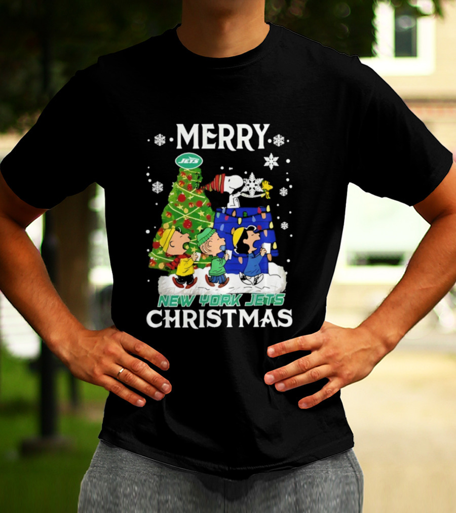 Merry Christmas Snoopy Friends New York Jets NFL Celebration T-Shirt