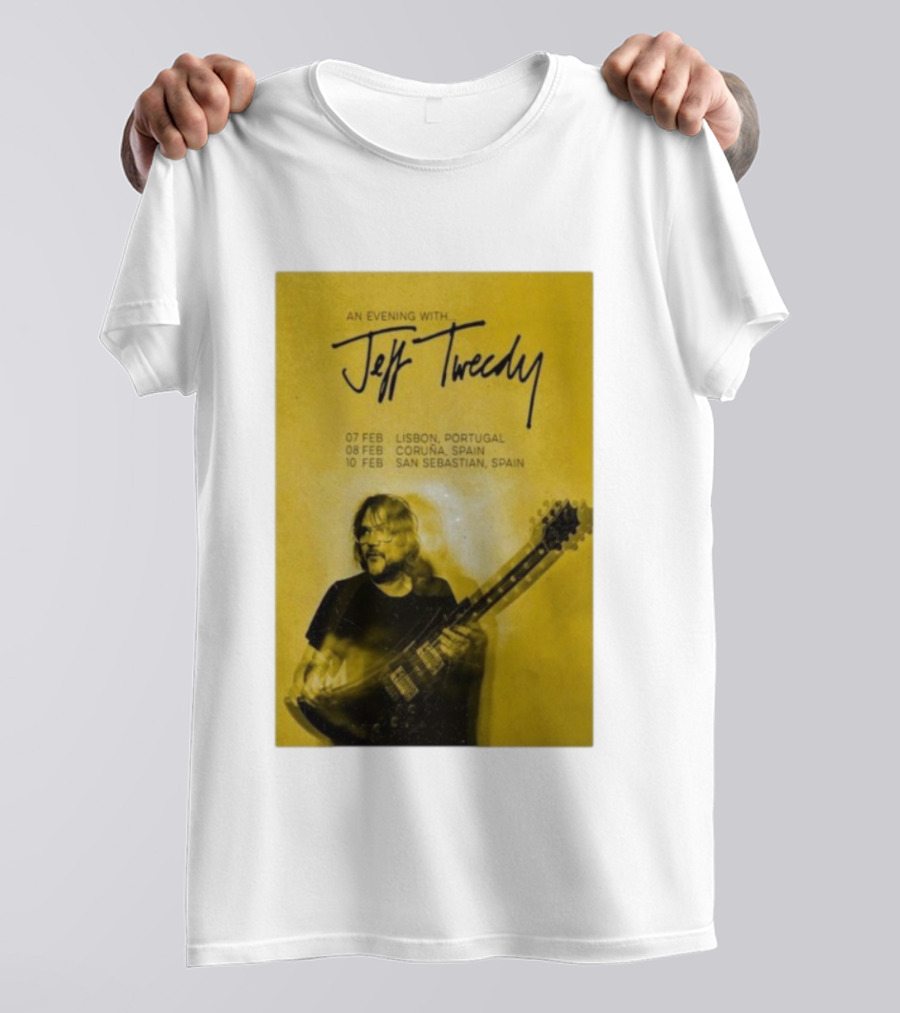 An Evening With Jeff Tweedy Lisbon Coruña San Sebastian 2026 Tour Dates Guitar T-Shirt