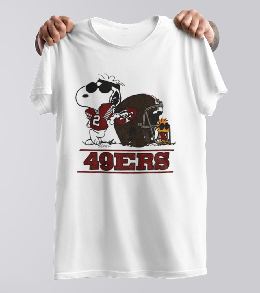 Snoopy Woodstock San Francisco 49ers NFL Football Helmet 2025 T-Shirt