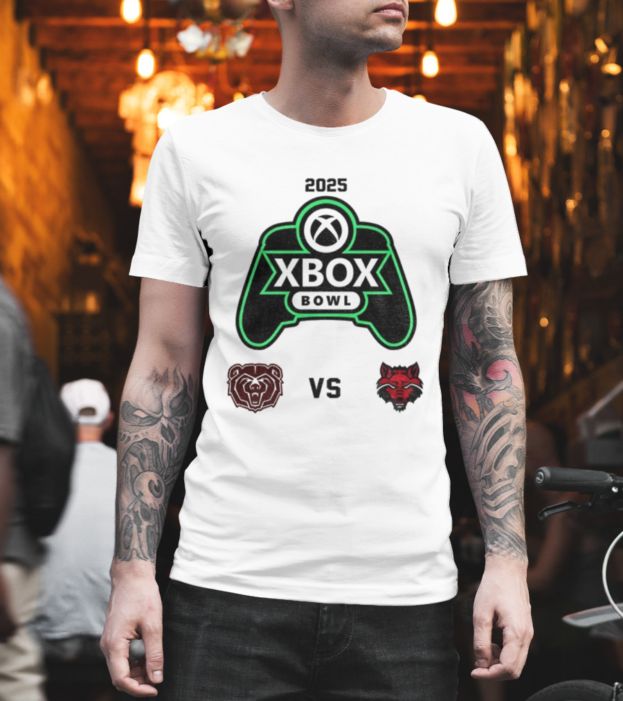 2025 Xbox Bowl Missouri State Bears Vs Arkansas State Red Wolves Showdown T-Shirt