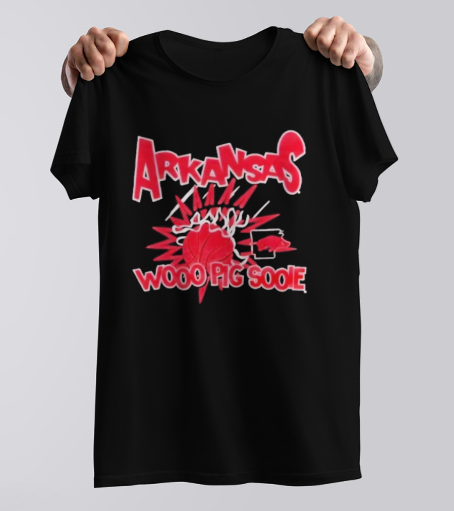 Arkansas Razorbacks Woo Pig Sooie Basketball Slam Explosion T-Shirt