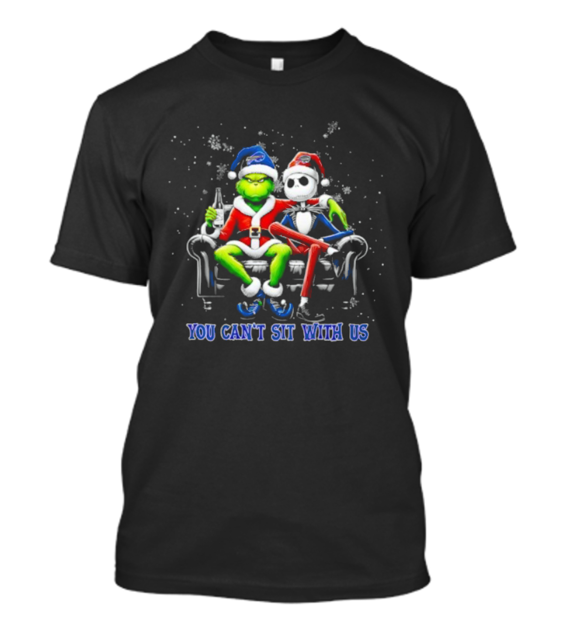 Jack Skellington Grinch You Can’t Sit With Us Buffalo Bills Christmas T-Shirt