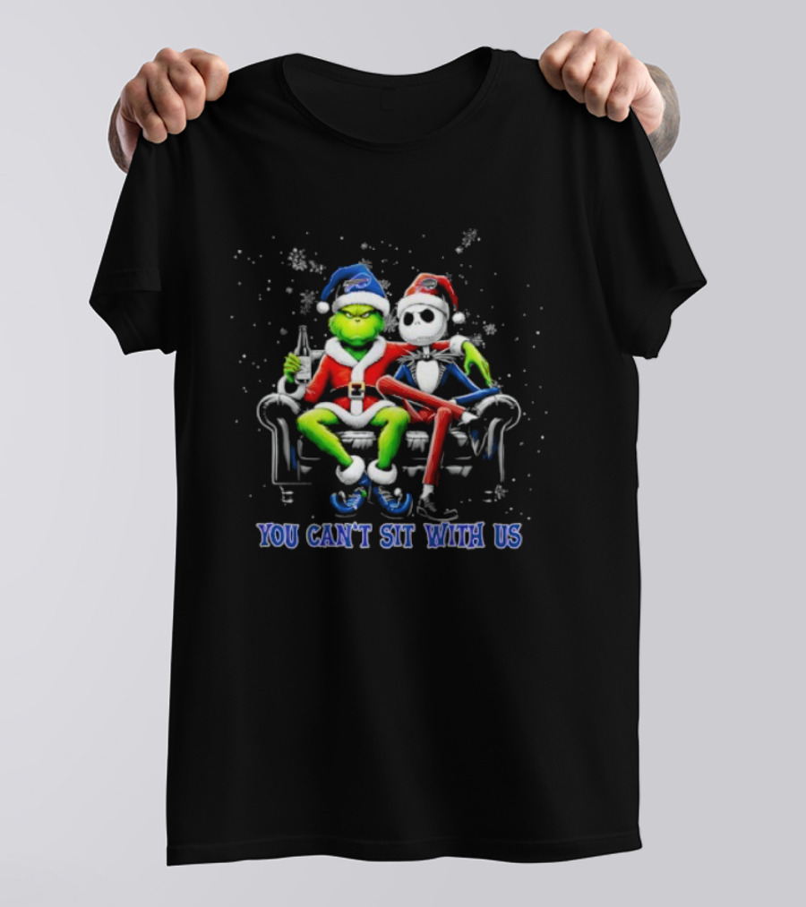Jack Skellington Grinch You Can’t Sit With Us Buffalo Bills Christmas T-Shirt