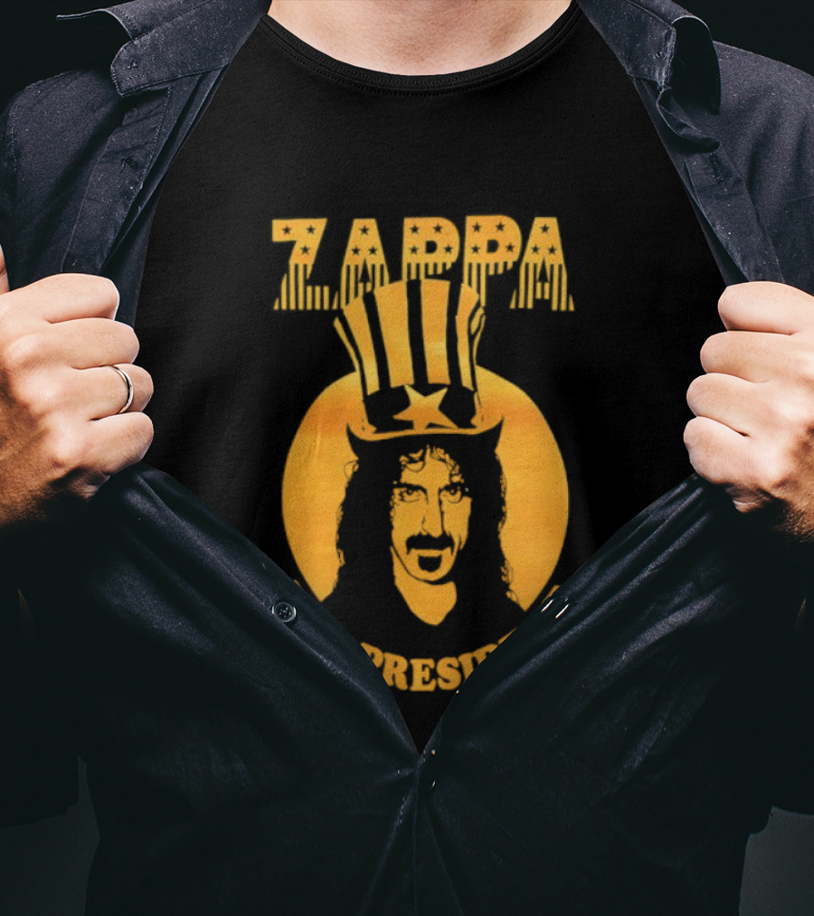 Zappa For President Iconic Yellow Portrait With Star Crown T-Shirt