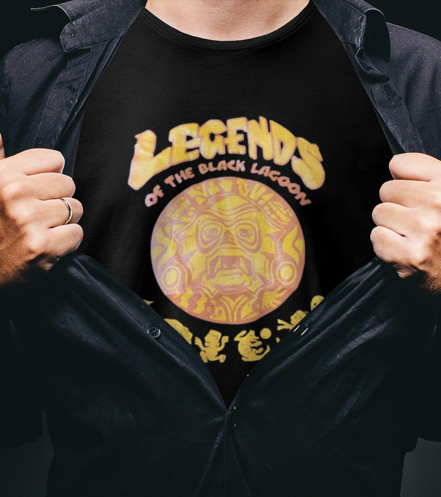Legends Of The Black Lagoon Aztec-Inspired Face And Symbols T-Shirt