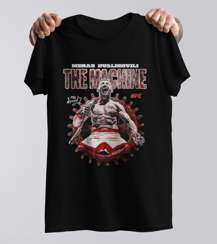 Merab Dvalishvili The Machine UFC Fighter MMA Signature T-Shirt